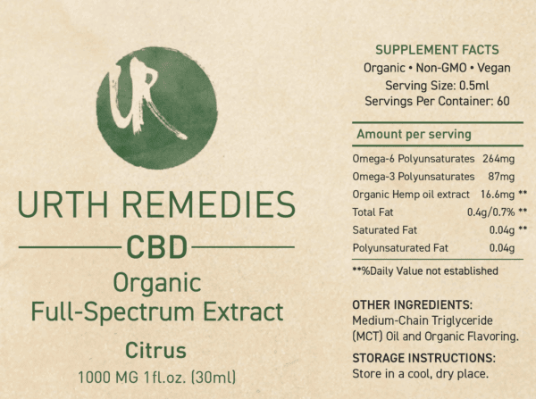 CBD Tincture - Organic Full-Spectrum Extract | Citrus | 1000MG - 2000MG - Image 5